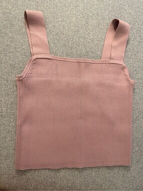 Madewell Ribbed Square-Neck Tank - Rose